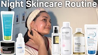 My Night Skincare Routine For Korean Glass Skin  The OrdinaryCosrxTony Moly Bioderma Quench [upl. by Hadria546]