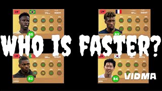 WHO IS FASTER VINICIUS JR vs KINGSLEY COMAN vs RAFAEL LEÃO vs HEUNGMIN SON  DREAM LEAGUE SOCCER [upl. by Keverian]