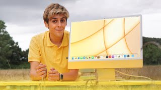 💛 M1 iMac Unboxing Yellow [upl. by Karolyn]