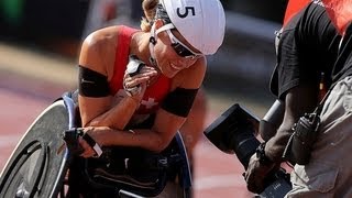 Athletics  womens 400m T54 final  2013 IPC Athletics World Championships Lyon [upl. by Einot]