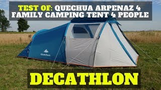 Test of Quechua Arpenaz 4 family camping tent 4 people  DECATHLON [upl. by Stanwin]