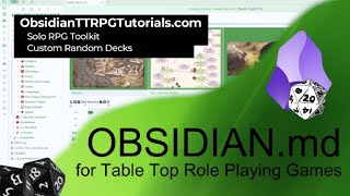 Obsidian  Solo RPG Toolkit  Custom Decks [upl. by Noiro]