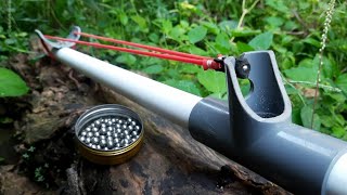 DIY Slingshot  how to make a powerful long pvc catapult  simple trigger for pvc slingshot [upl. by Brit]