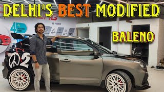 Maruti Baleno Modification Worth Rupees 25 Lakh  Graphics amp Wrap  Alloys amp Skirts  Loud Music [upl. by Riki]