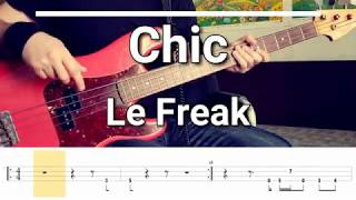 Chic  Le Freak Bass Cover TABS [upl. by Airemaj]