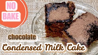 Chocolate Condensed Milk Cake  No bake Condensed Milk Cake  withJoshvy 🍰 [upl. by Patti536]