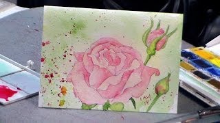 How to Draw and Paint a Rose in Watercolor redo [upl. by Hajar716]