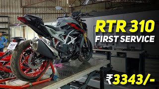 RTR 310 FIRST SERVICE COST ₹3343  FULL SERVICE EXPLAINED  Lokesh Pimple [upl. by Iramaj]