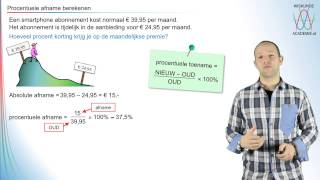 Procenten  procentuele afname berekenen  WiskundeAcademie [upl. by Evvy]