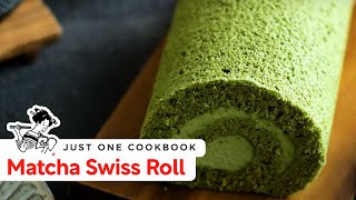 How To Make Matcha Swiss Roll Recipe 抹茶ロールケーキの作り方 レシピ [upl. by Oaks]