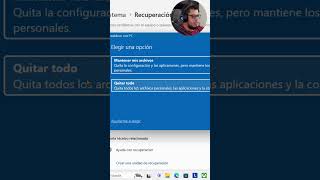 Restablecer Windows a Estado de Fábrica SIN perder Archivos windows10 windows11 pc shorts [upl. by Nikral]