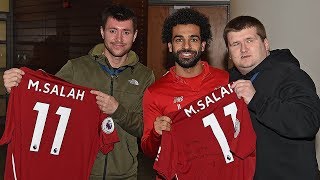 Mo Salah invites viral star Mike Kearney to Melwood  Your support is an inspiration [upl. by Illib]