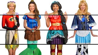 CLOTHING SWITCH UP DISNEY PRINCESS CHALLENGE with Rapunzel Belle Jasmine and Sleeping Beauty [upl. by Gabel37]