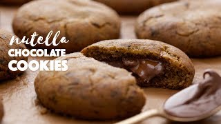 Nutella Stuffed Chocolate Cookies  The Cookie Of Your Dreams [upl. by Letisha]