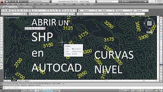 ABRIR UN SHP EN AUTOCAD CURVAS NIVEL Y COTAS [upl. by Rengaw]