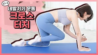 머슬 퀸 홈 프로젝트 EP373 네발기기 자세 운동02 크로스 터치 우정원임선유 [upl. by Aratehs]