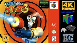 Earthworm Jim 3D N64 100 Gameplay Walkthrough FULL GAME 4K60ᶠᵖˢ🔴 [upl. by Aihceyt]