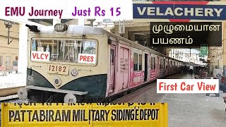 Velachery  Pattabiram E Depot EMU Journey  via Royapuram  First Car View [upl. by Lavud]