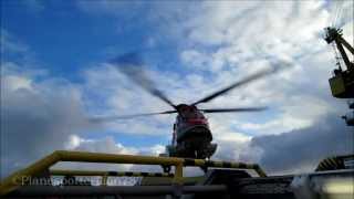 CHC Helikopter Service Eurocopter EC225 Takeoff from Statfjord B [upl. by Strait188]