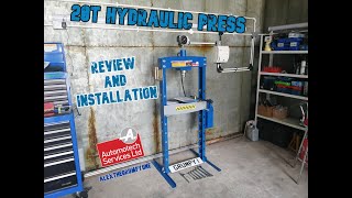 20T 2 Speed Hydraulic Press Review and Installation Automotech garage equipment [upl. by Artinad]