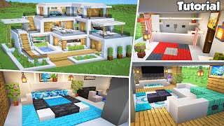 Minecraft Modern House 46 Interior Tutorial  How to Build  💡Material List in Description [upl. by Nnylrats]