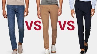 🤔 ¿Cuáles son los Pantalones más cómodos Jeans vs Chinos vs pantalones de vestir [upl. by Viole]