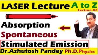 Laser Absorption Spontaneous Stimulated Emission in detail Laser Lecture part 2 [upl. by Nidla]