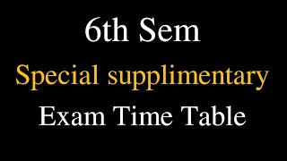 6th Sem Special Supplementary Exam Calicut University [upl. by Latrell784]