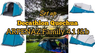 Tent Set up step by step  Quechua Arpenaz Family 41   fresh amp black family camping [upl. by Limbert]