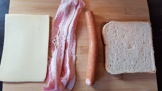 1 Würstchen 1 Scheibe Toast Bacon und Käse einfach Hammer👍 [upl. by Hurlow]