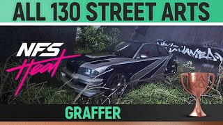 Need for Speed Heat  All 130 Street Arts 🏆  Locations Guide  Graffer [upl. by Avraham376]