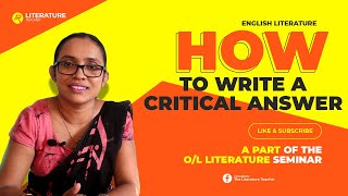 How to Write a Critical Answer in Paper  The Literature Teacher [upl. by Susette]