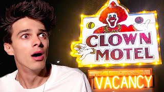 TRAPPED IN A HAUNTED CLOWN MOTEL FOR 24 HOURS [upl. by Himelman]