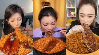 2x Spicy Noodles Eating with Fish quot Real Mukbang Eating Chinese Food  Asmr Mukbangs [upl. by Darbee]