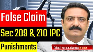 Section 209 IPC  Sec 210 IPC  Punishment for False Claim in Court  IPC Lecture Series  viral [upl. by Treve]