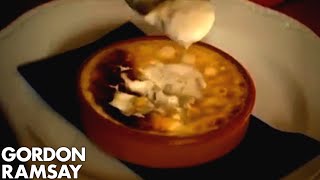 Gordon Eats Overcooked Scallops and Liquid Creme Brulee  Gordon Ramsay [upl. by Adamski162]