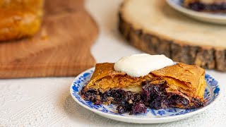 Summertime Phyllo Dessert Idea Blueberry Strudel with Vanilla Yogurt Sauce [upl. by Kirtap]