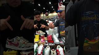 MOST EXPENSIVE TABLE AT SNEAKERCON jordan1bred basketballshoes basketballequipment fashion AJ1 [upl. by Airetak]