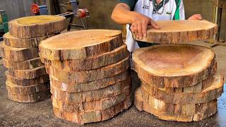 See What This Guy Did With Tree Logs To Create A Unique Dining Table [upl. by Lulita]