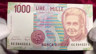 1000 Italian Lire Banknote [upl. by Alithia]