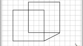 Kubus tekenen met ribben van 6 cm in parallelprojectie [upl. by Glenine]