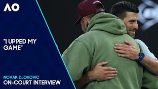 Nick Kyrgios Interviews Novak Djokovic OnCourt  Australian Open 2024 Quarterfinal [upl. by Katee745]