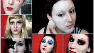 HOW TO Flawless White Face  Halloween  Costume Makeup [upl. by Ahsyekat]