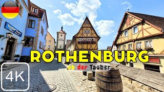 Rothenburg ob der Tauber Germany 4K Walking Tour  The Fairy Tale Town of Germany [upl. by Grani]