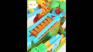 Marble Race Run Block Big Size Building Blocks Plastic Funnel Slide DIY Assembly Bricks Toys [upl. by Elish298]