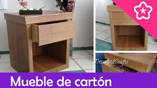 Hacer un Mueble de cartón con apariencia de madera DIY  DecoAndCrafts [upl. by Elynad]