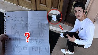 Creepy note left at our front door WTF  FaZe Rug [upl. by Tailor244]