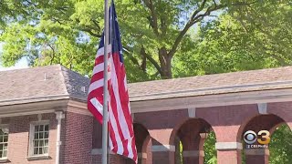 Park Rangers Raise Betsy Ross Flag Above Independence Hall To Celebrate Flag Day [upl. by Ahseid]