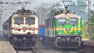 WAP7 Overtake WAG9   130 Kmh🔥 Ranchi IntercityRajdhaniPurvanchalDuronto Furious Train  IR [upl. by Eynenihc444]