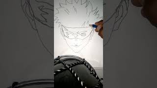 Gojo drawing Free hand method 😱 art artist draw portrait viralshort shorts [upl. by Icart]